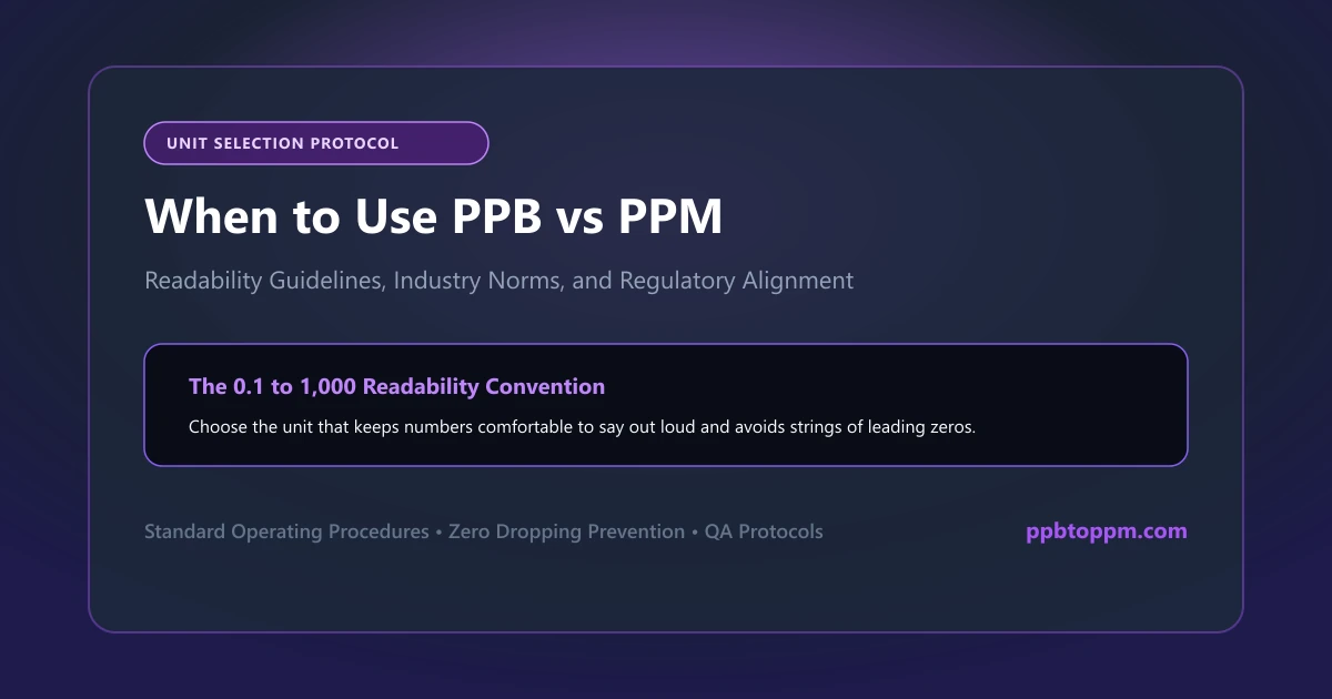 When Should You Use PPB Instead of PPM for Low-Concentration Measurements?